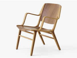 Fauteuil scandinave AX HM11 chêne et noyer. Edition neuve