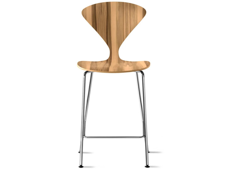 Tabouret de bar Cherner, H63 cm ou H73 cm chrome. Edition neuve