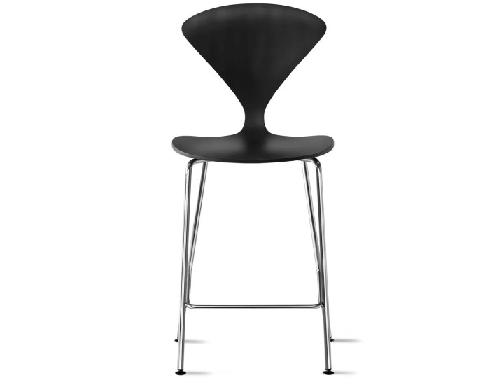 Tabouret de bar Cherner, H63 cm ou H73 cm chrome. Edition neuve