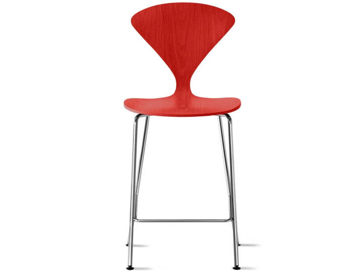 Tabouret de bar Cherner, H63 cm ou H73 cm chrome. Edition neuve