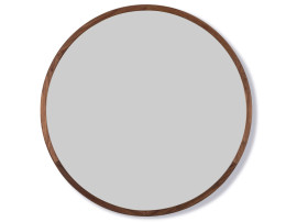 Miroir scandinave modèle Silhouette, Ø55cm, noyer