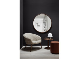 Miroir scandinave modèle Silhouette, Ø100cm, noyer