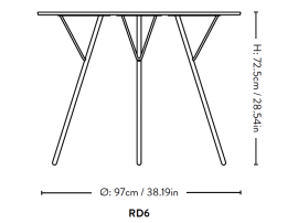 RFH Terrace Table de Robin Day Ø 97cm , nouvelle édition