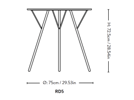 RFH Terrace Table de Robin Day Ø75cm , nouvelle édition