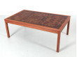 Grande table basse scandinave en marqueterie de bois debout