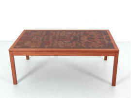 Grande table basse scandinave en marqueterie de bois debout