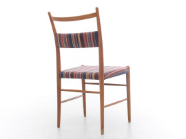 Suite de 4 chaises scandinave de Yngve Ekstrom, tissu Paul Smith