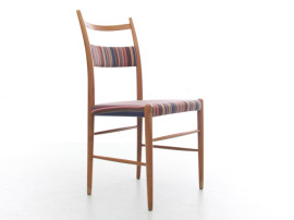 Suite de 4 chaises scandinave de Yngve Ekstrom, tissu Paul Smith