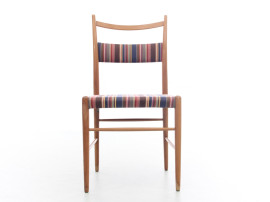 Suite de 4 chaises scandinave de Yngve Ekstrom, tissu Paul Smith