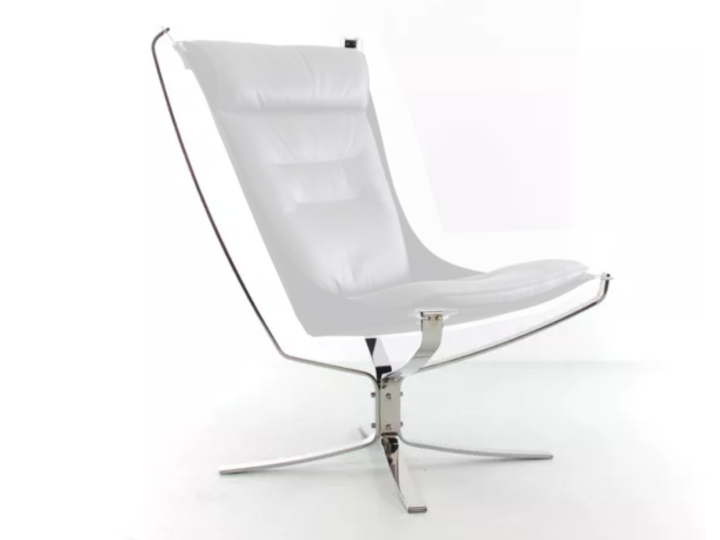 Piètement metal noir ou chrome pour fauteuil Falcon dossier haut, de Sigurd Resell