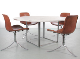 Table de repas scandinave PK-54 de Poul Kjaerholm pour E. Kold Christensen. Edition originale