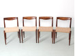 Suite de 4 chaises scandinaves en palissandre de Rio de H. W. Klein