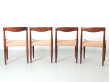 Suite de 4 chaises scandinaves en palissandre de Rio de H. W. Klein