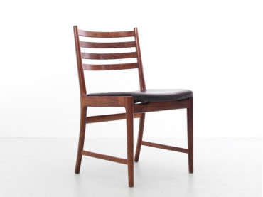 Mid-Century  modern scandinavian set of 6 chairs in Rio rosewood  by Kai Lyngfeldt Larsen