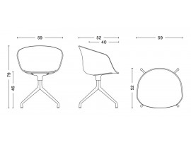 Fauteuil de bureau About A Chair AAC 21 tapissée