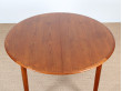 Scandinavian round dining table, in teak. 4 à 6 people.