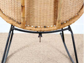 Scandinavian rocking chair in rattan