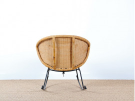 Scandinavian rocking chair in rattan