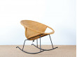 Scandinavian rocking chair in rattan