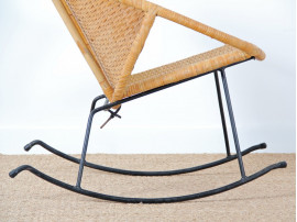 Scandinavian rocking chair in rattan