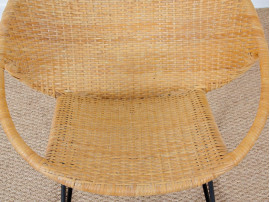 Rocking chair scandinave en rotin