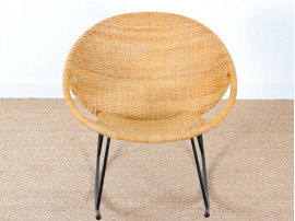 Scandinavian rocking chair in rattan