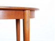 Scandinavian round dining table in teak. 4/6 seats