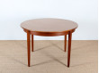 Scandinavian round dining table in teak. 4/6 seats