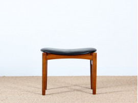 Little Scandinavian ottoman or low stool in beechwood