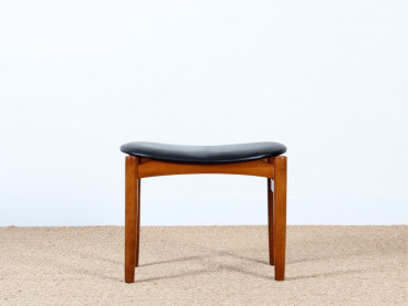 Little Scandinavian ottoman or low stool in beechwood