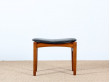 Little Scandinavian ottoman or low stool in beechwood