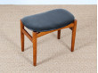 Little Scandinavian ottoman or low stool in beechwood