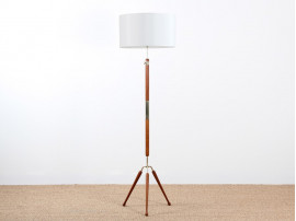 Scandinavian tripod floor lamp in teak