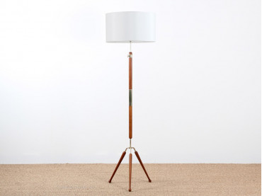 Scandinavian tripod floor lamp in teak