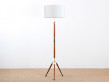 Scandinavian tripod floor lamp in teak