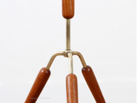 Scandinavian tripod floor lamp in teak