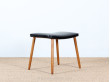 Scandinavian leather stool or ottoman