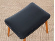 Scandinavian leather stool or ottoman