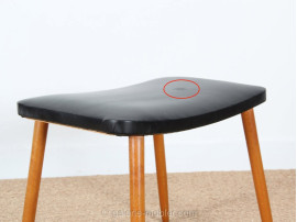 Scandinavian leather stool or ottoman