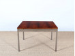 Occasional table in rosewood and chrome