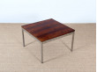 Occasional table in rosewood and chrome