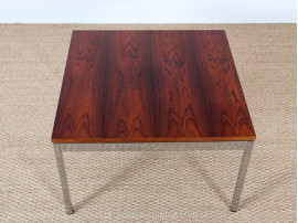 Occasional table in rosewood and chrome