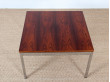 Occasional table in rosewood and chrome