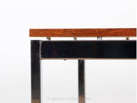 Occasional table in rosewood and chrome