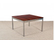 Occasional table in rosewood and chrome