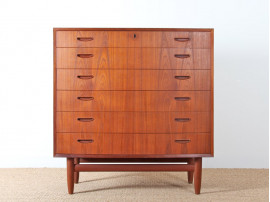 Scandinavian chest of 6 drawers in teak