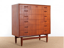 Scandinavian chest of 6 drawers in teak