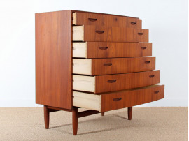 Scandinavian chest of 6 drawers in teak