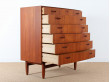 Scandinavian chest of 6 drawers in teak