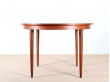 Scandinavian extendable round table in teak,  4/10 seats.